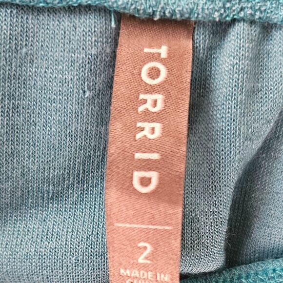 TORRID Plus Size Biscay Bay Blue Color Beach Romper Size 2X - Picture 8 of 13